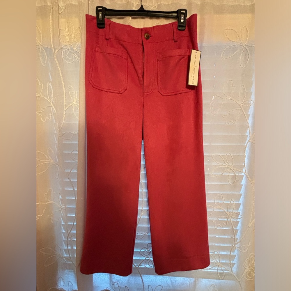 Bagatelle suede cropped wide leg pants